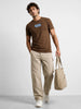Slim Fit Patch Detail T-Shirt | Brown