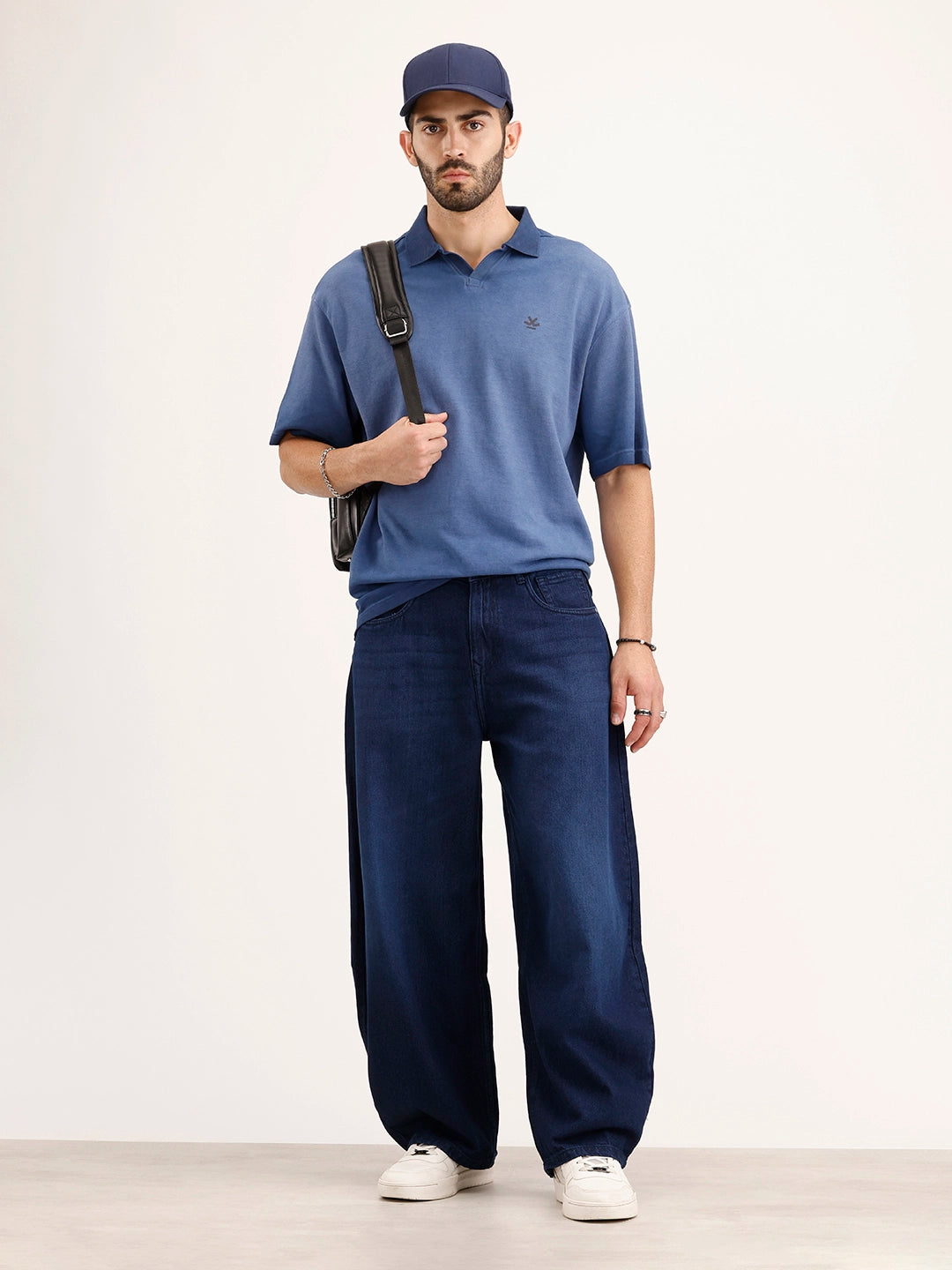 Balloon Fit Denim Jeans | Dark Blue