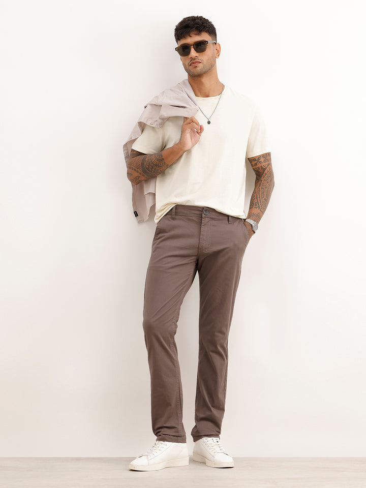 Solid Slim Fit Trouser | Grey