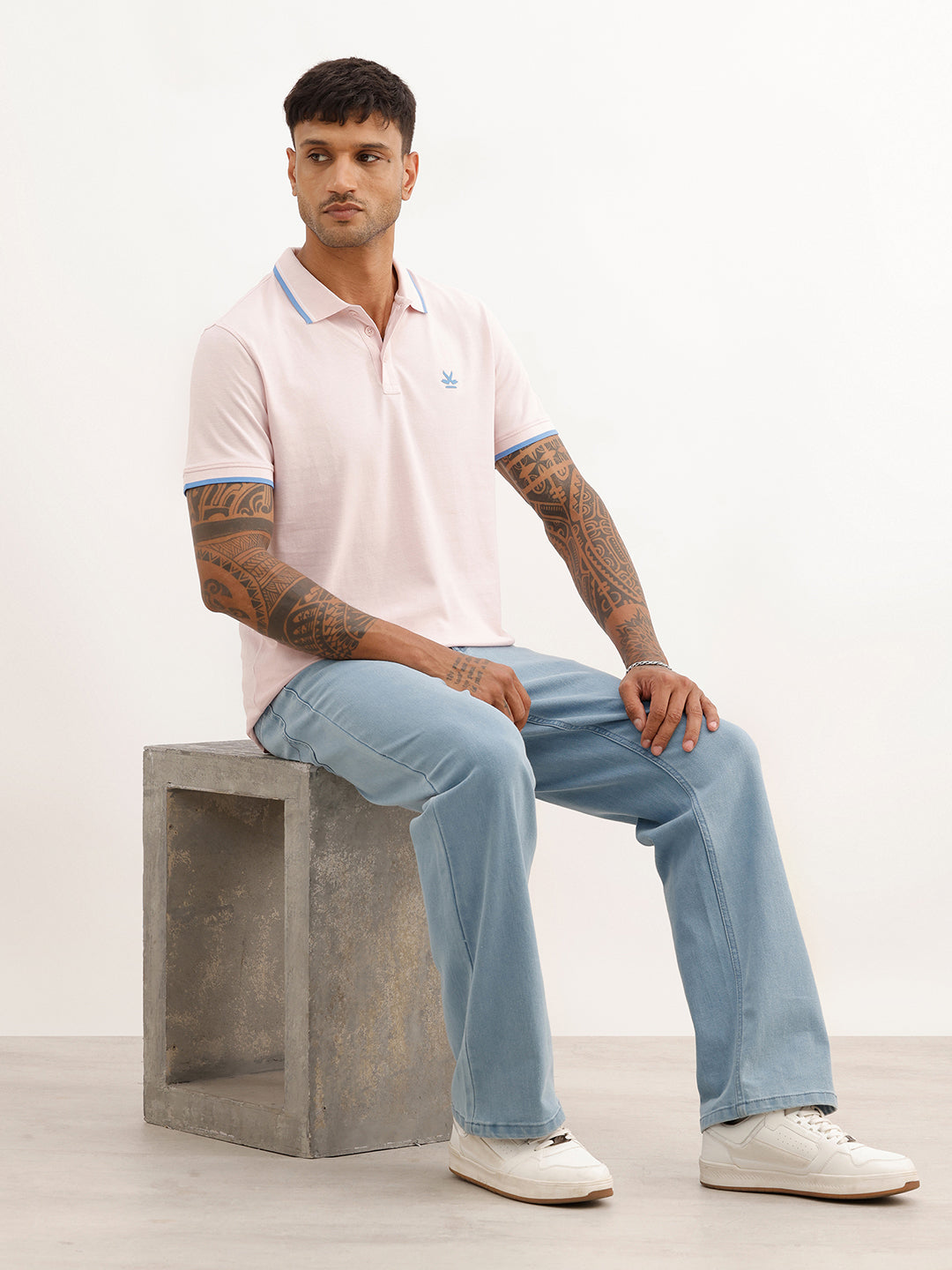 Classic Tipping Collar Polo T-Shirt | Pink | WWTS351F