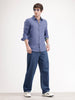 Loose Fit Textured Denim Jeans | Blue