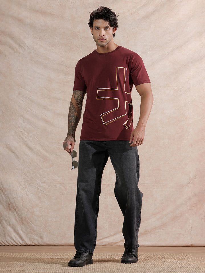 Tilt Shift Slim Fit T-Shirt | Maroon