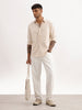 Solid Slim Fit 100% Cotton Shirt | Beige