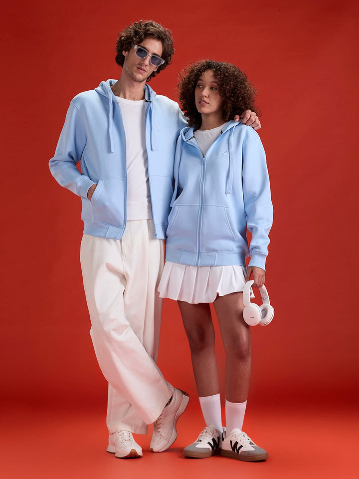 Men’s Solid Zip-Up Hoodie Sweatshirt | Blue