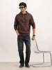 Solid Slim Fit Hooded Sweatshirt | Brown