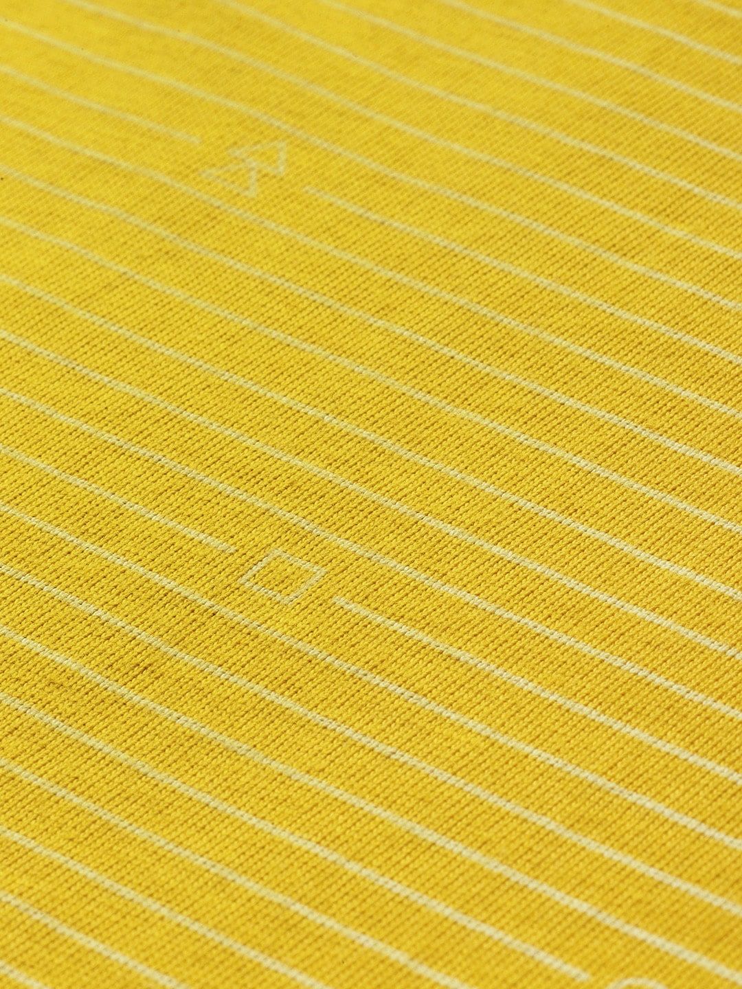 Mustard Yellow Striped Cotton T-Shirt