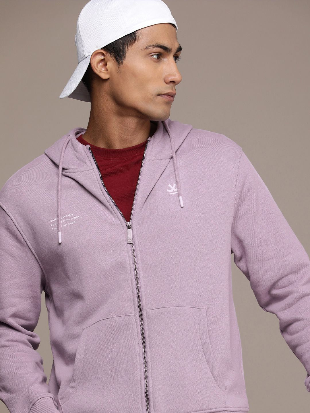 Zipped Lavender Hooded Sweatshirt