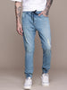 Blue Mildly Distressed Denim Jogger