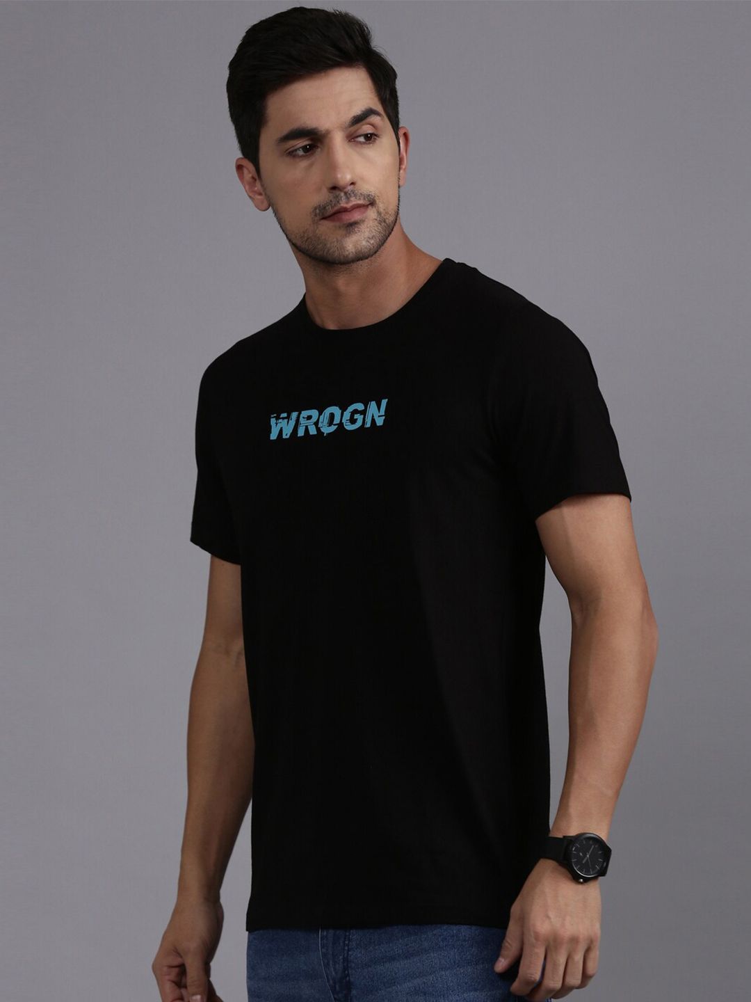 Elite Black Round Neck T-Shirt