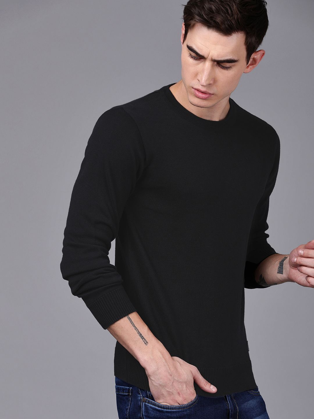 Simple Black Crewneck Shirt