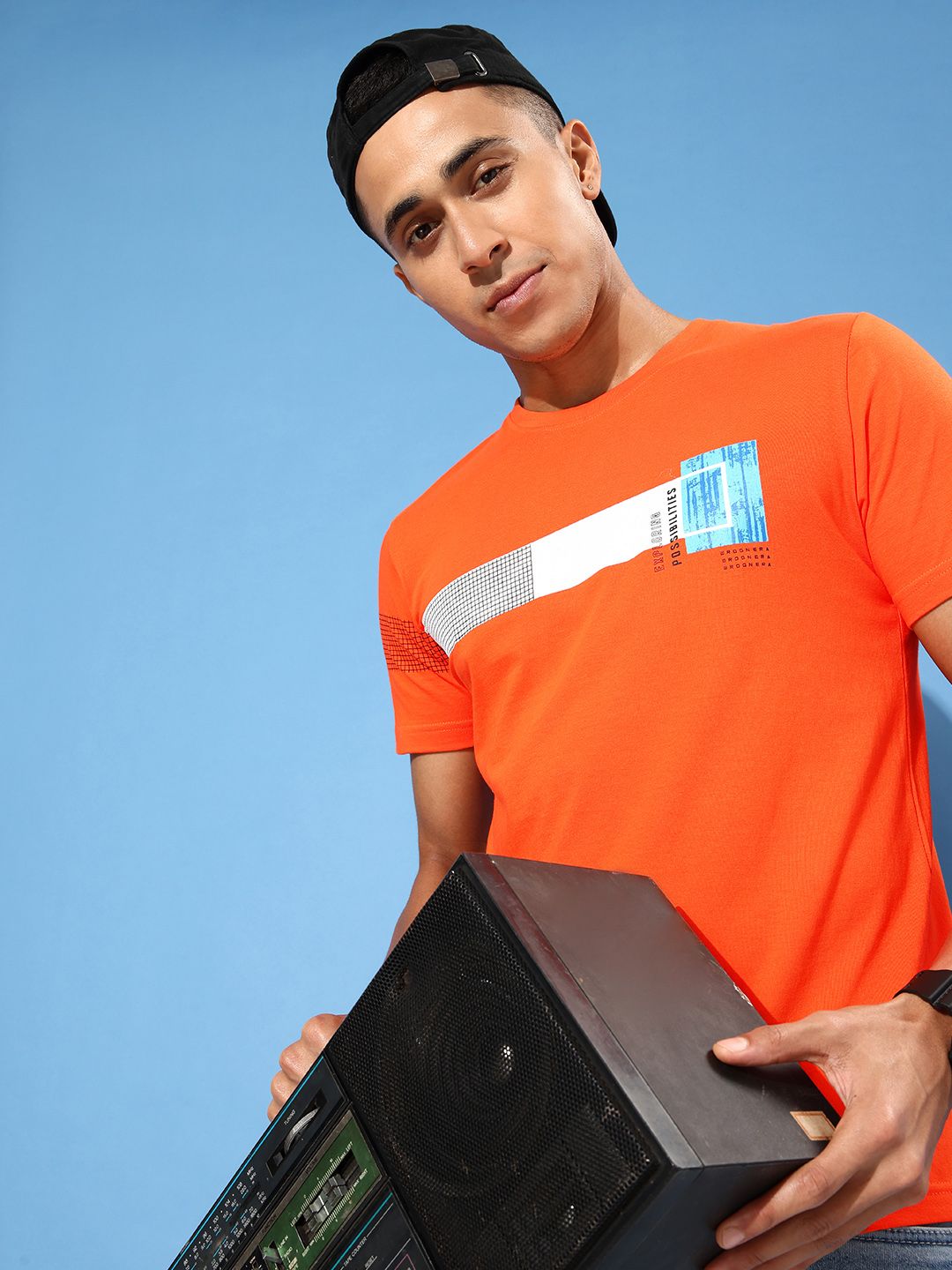 Printed Bright Orange T-Shirt