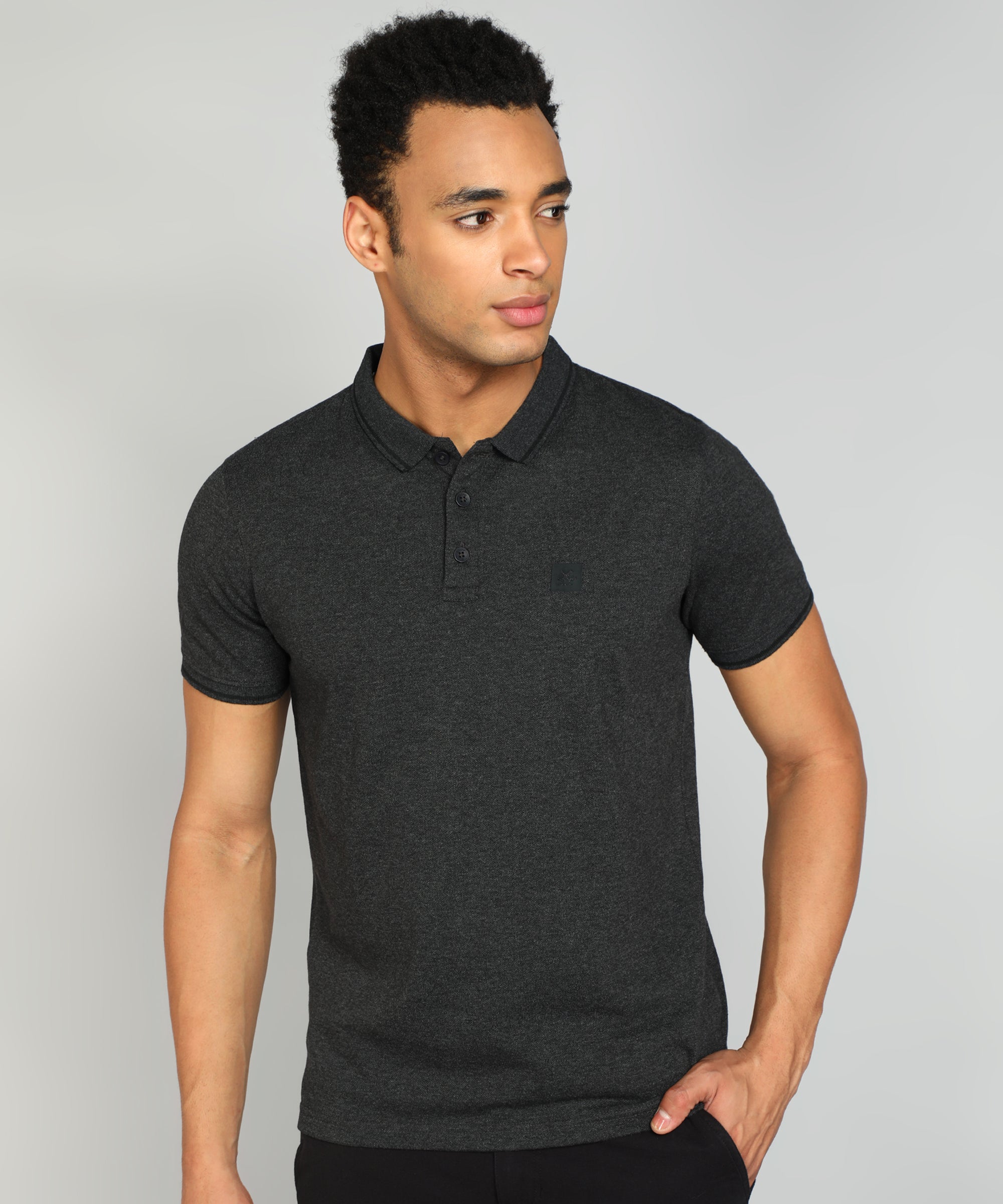 Classic Grey Melange PoloT-Shirt