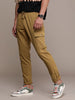 Khaki Solid Mid-Rise Cargo Trousers