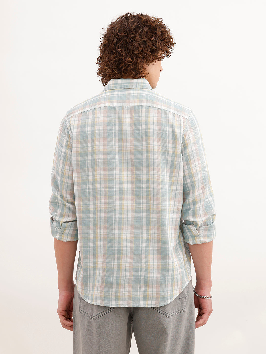 Regular Fit Checkered Shirt | Green