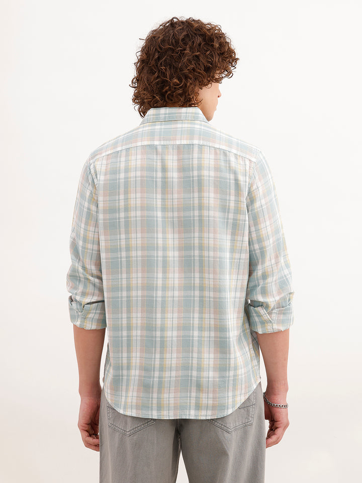 Regular Fit Checkered Shirt | Green