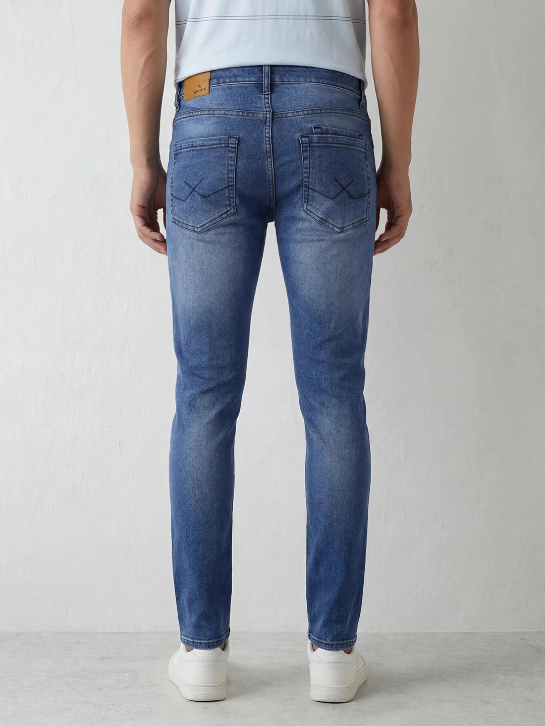 Faded Slim Fit Denim Jeans | Light Blue