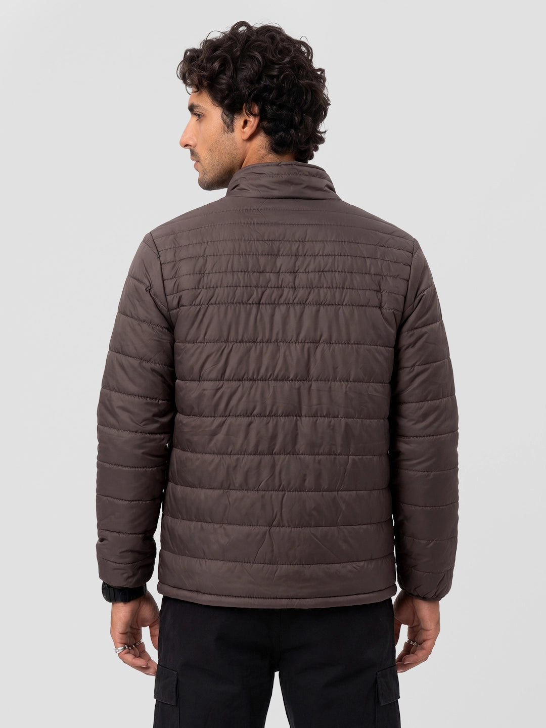 Regular Fit Puffer Jacket | Brown