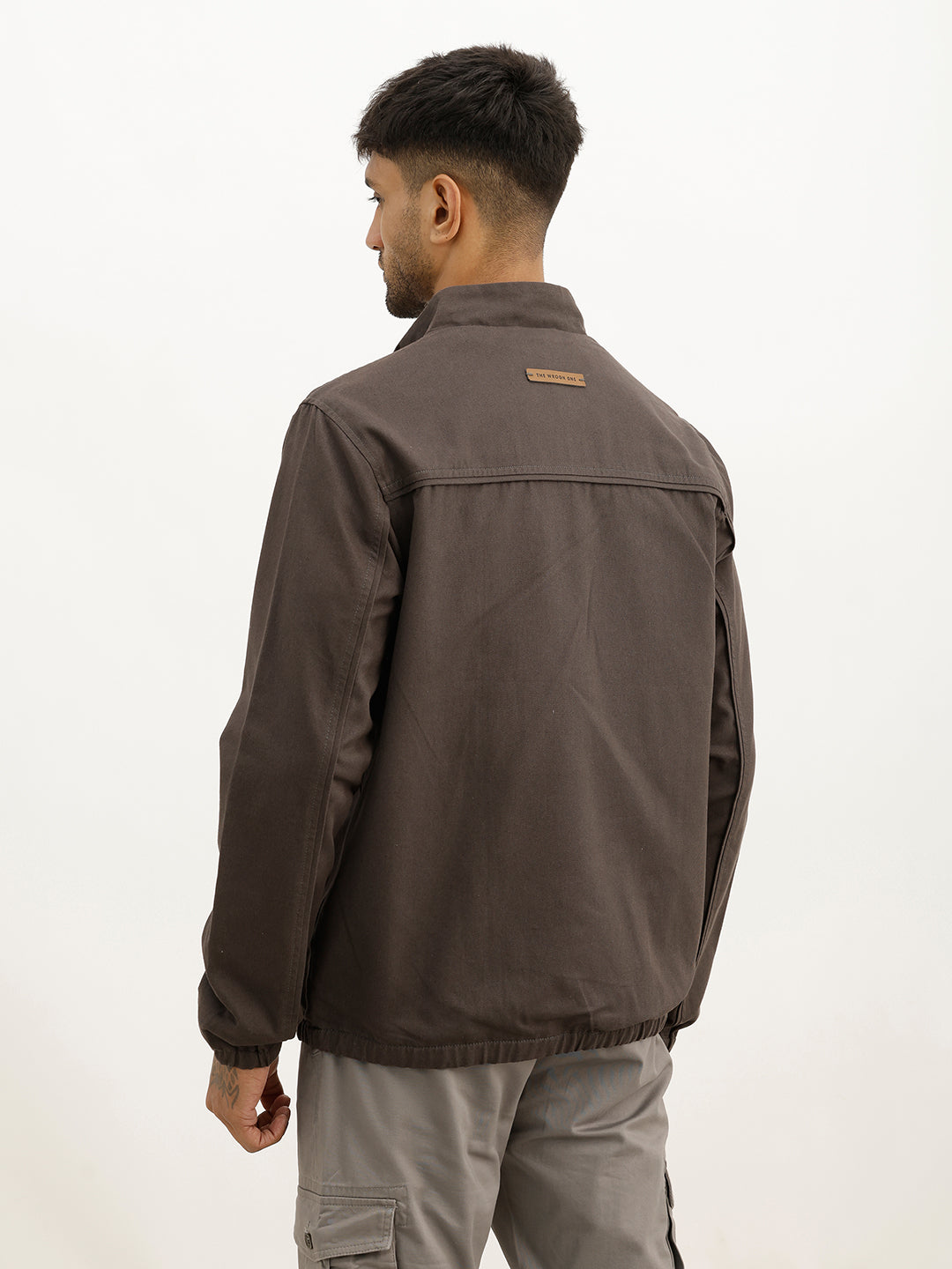 Solid Comfort Fit Double Pocket Jacket | Grey