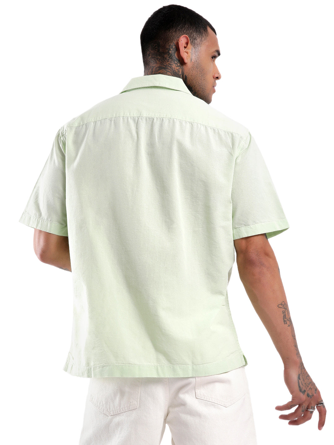 Mint Resort Collar Solid Shirt