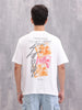 Retro Cd Graphic Back Print Oversized Fit T-Shirt | White