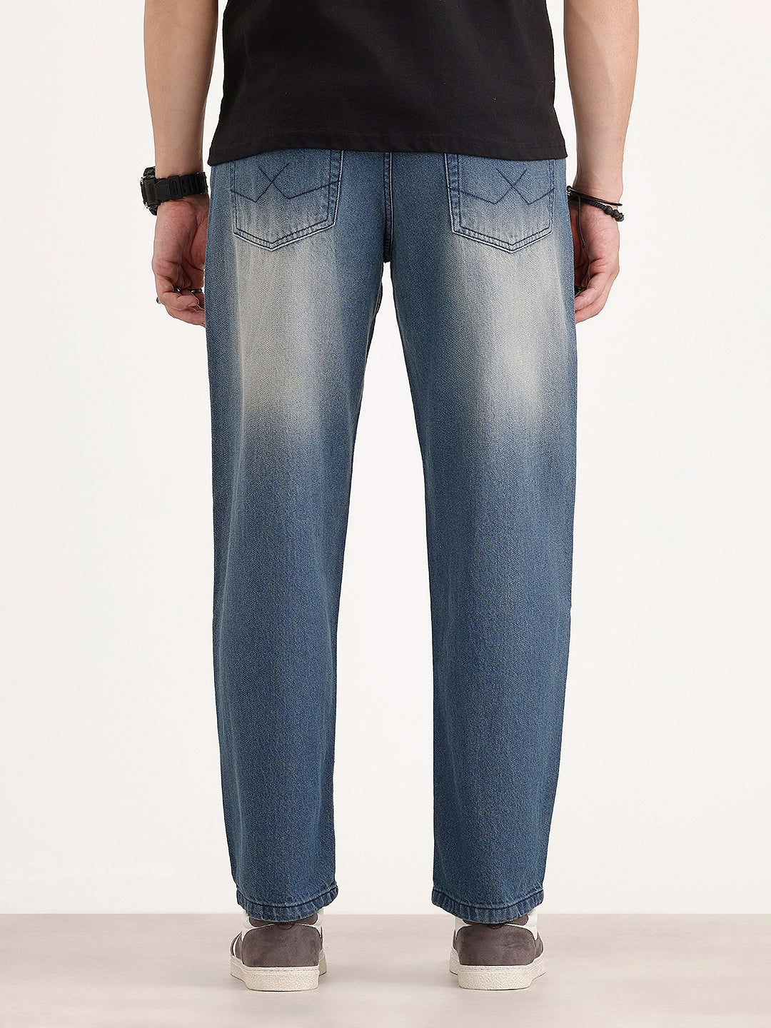 Faded Loose Fit Denim Jeans | Light Blue