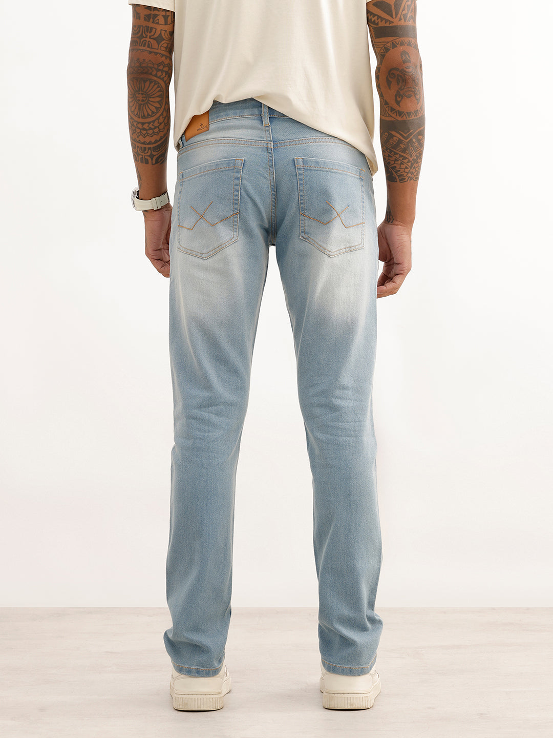 Slim Fit Light Faded Denim Jeans | Light Blue