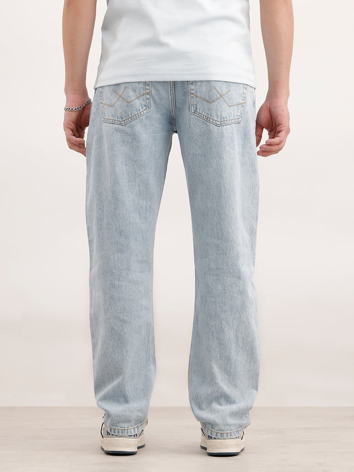 Anti Fit Solid Denim Jeans  | Light Blue