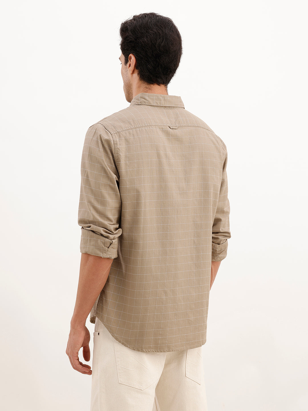 Classic Regular Fit Checkered Shirt | Khaki
