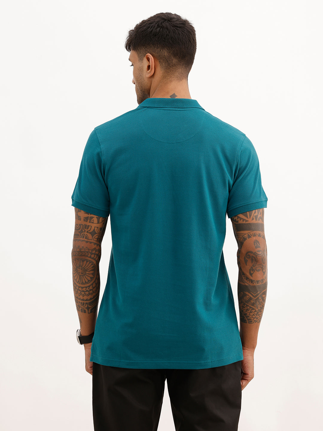 Classic Placement Printed Polo T-Shirt | Teal | WWTS368F