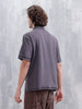 Men Oversized Fit Casual Johnny Collar T-shirt | Dark Grey