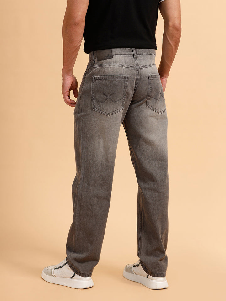 Solid Heavy Fade Anti Fit Jeans | Grey