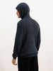 Solid Regular Fit Knitted Hooded Sweater | Blue