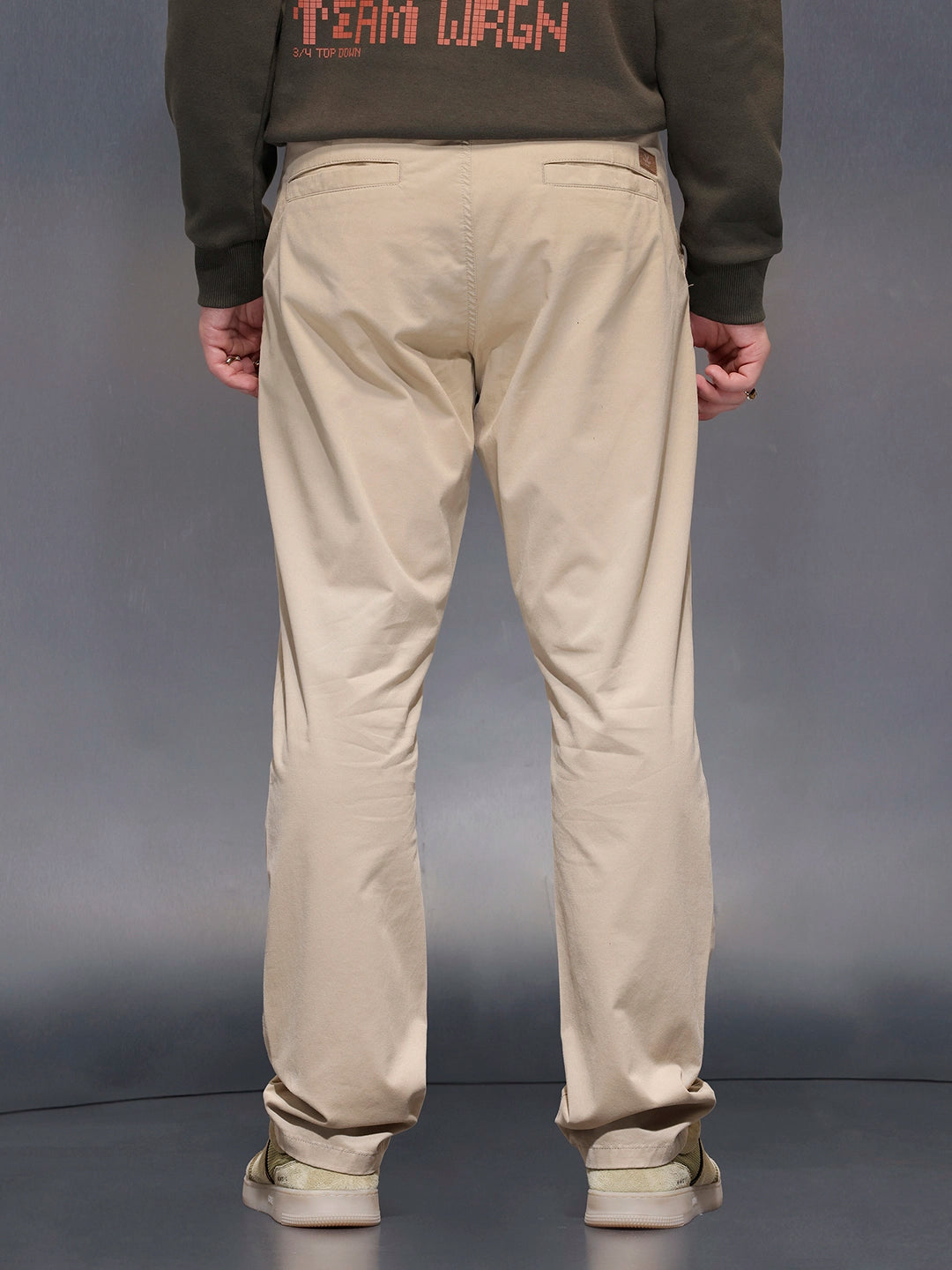 Men’srelax fit trousers | Khaki