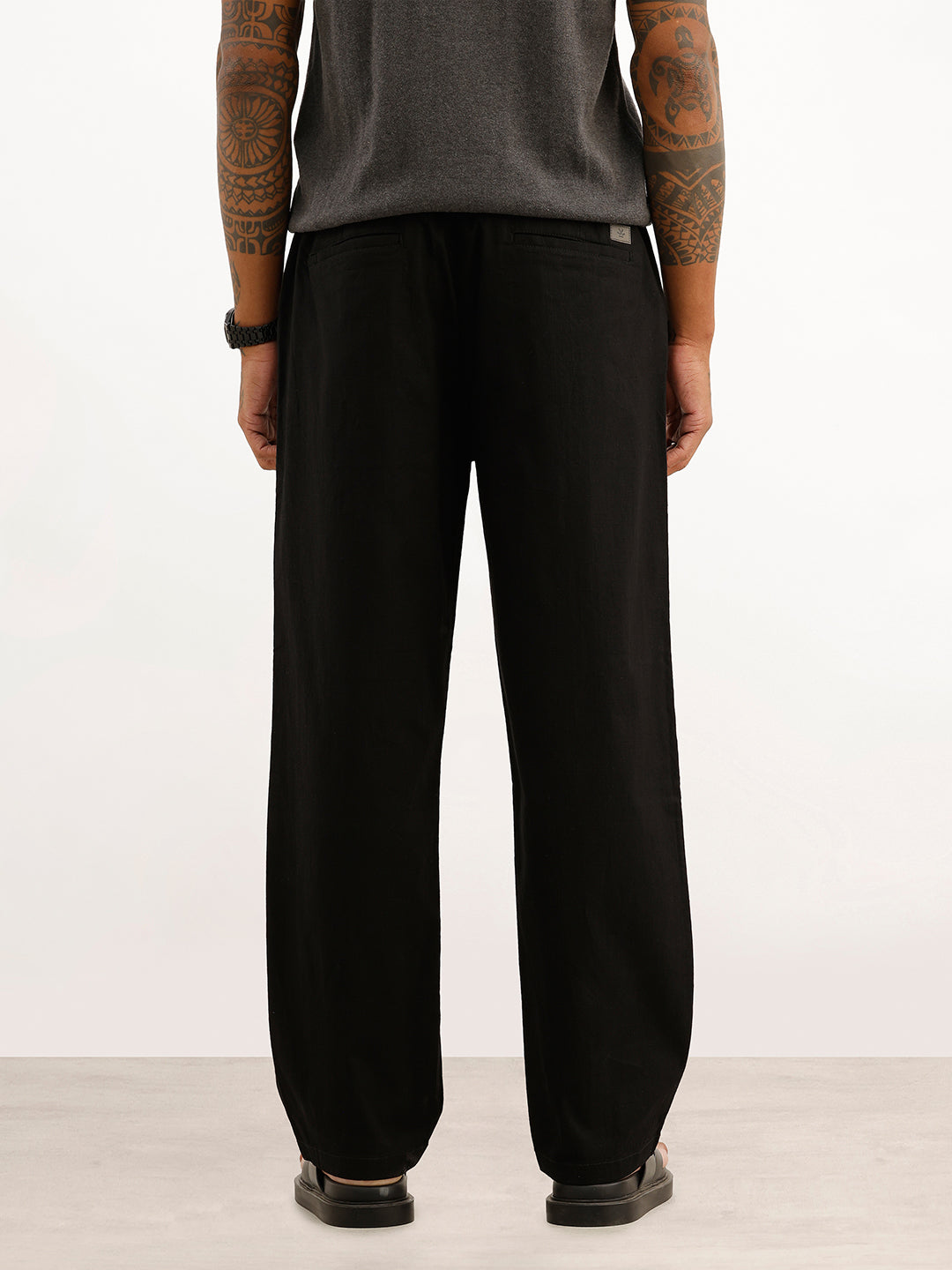 Solid Loose Fit Trouser | Black