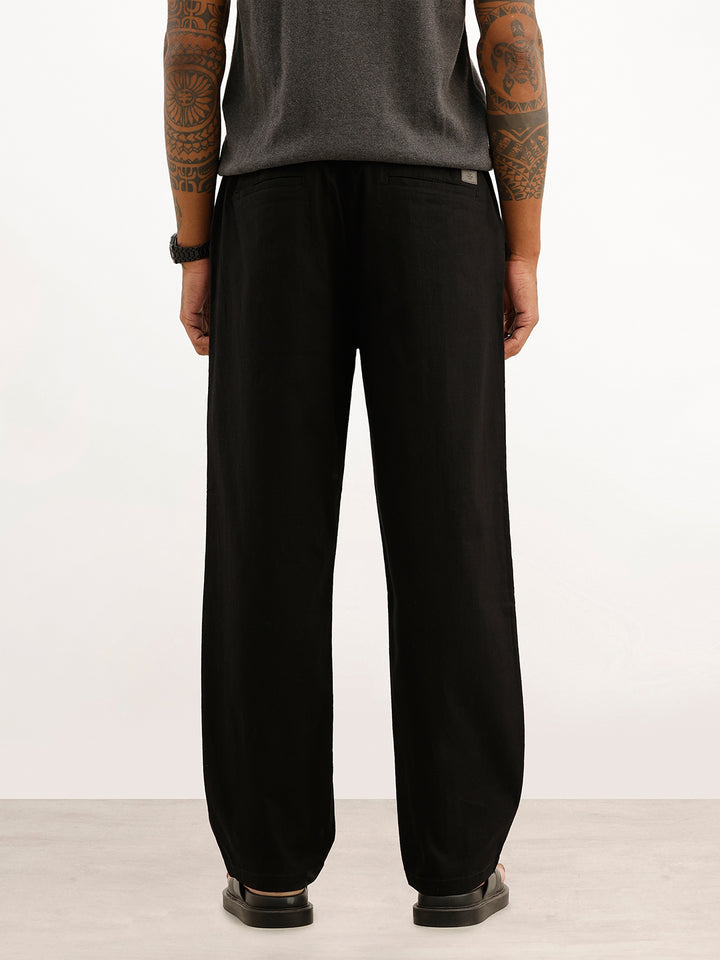 Solid Loose Fit Trouser | Black