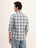Regular Fit Double Pocket Checkered Shirt | Blue