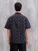 Nature Inspired 100% Cotton Aop Printed Oversized Shirt  |  Black
