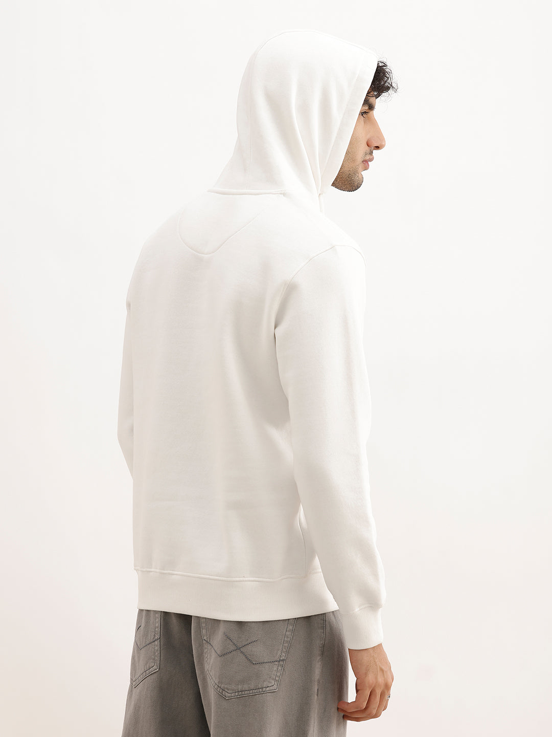 Classic Placement Printed Hooded Sweatshirt | Off White