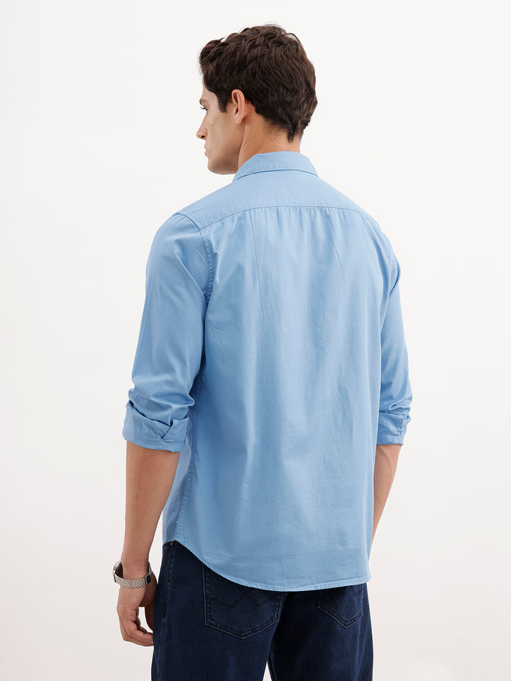 Solid Teal Casual Shirt
