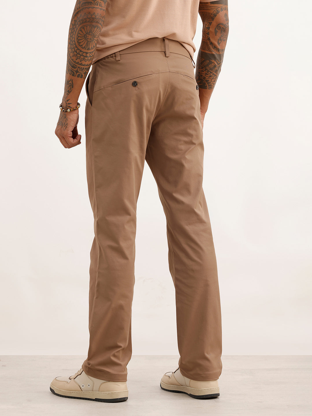 Solid Straight Fit Blended Trouser | Brown | WTR0200SR4085S