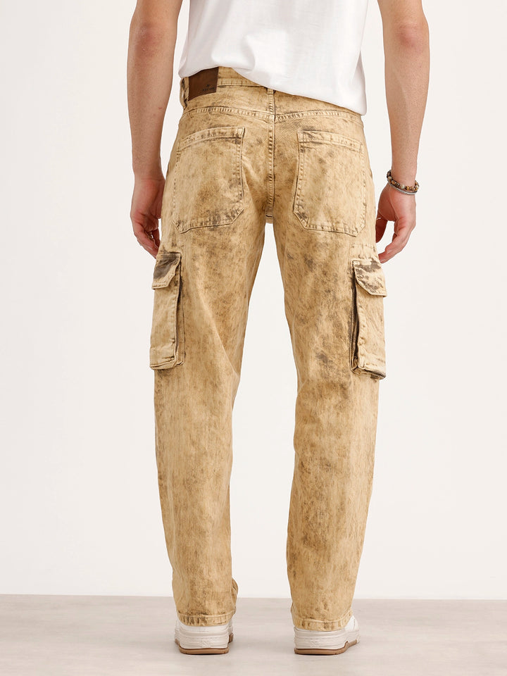 Washed Anti Fit Cargo Jeans | Khaki