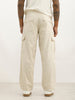 Solid Loose Fit Cargo Trouser | Beige
