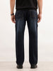 Relaxed Fit Faded Denim Jeans  | Dark Blue