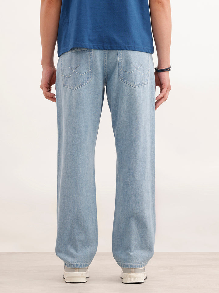 Faded Anti Fit Denim Jeans  | Light Blue