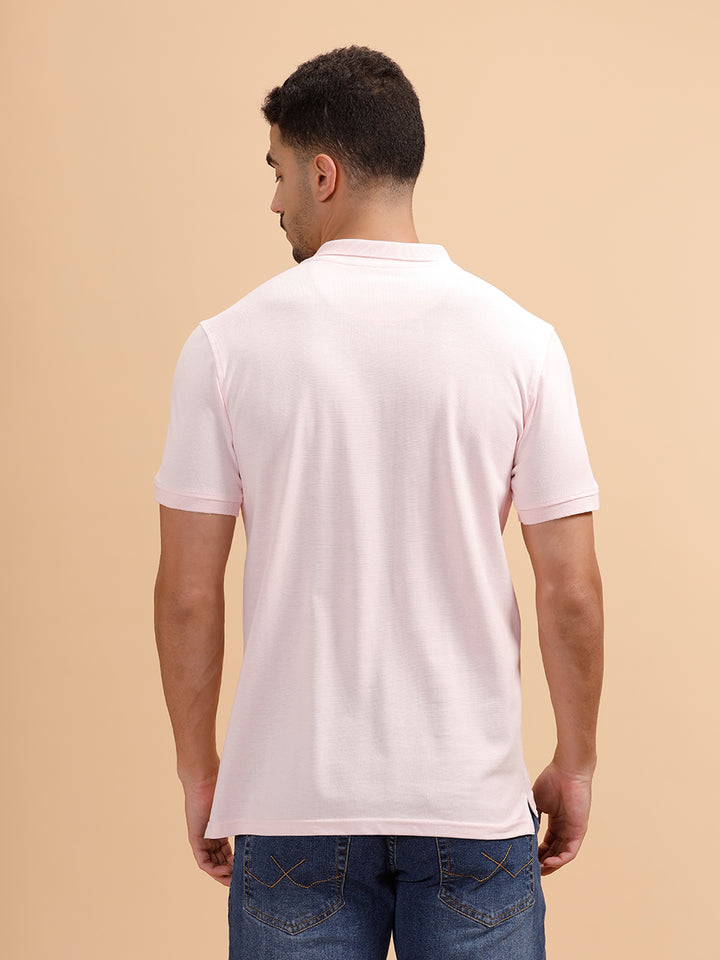 Tonal Logo Printed Slim Fit Polo T-Shirt I White