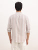 Slim Fit Textured Stripe Shirt | Light Brown
