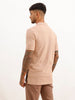 Slim Fit Placement Printed Polo T-Shirt | Light Brown