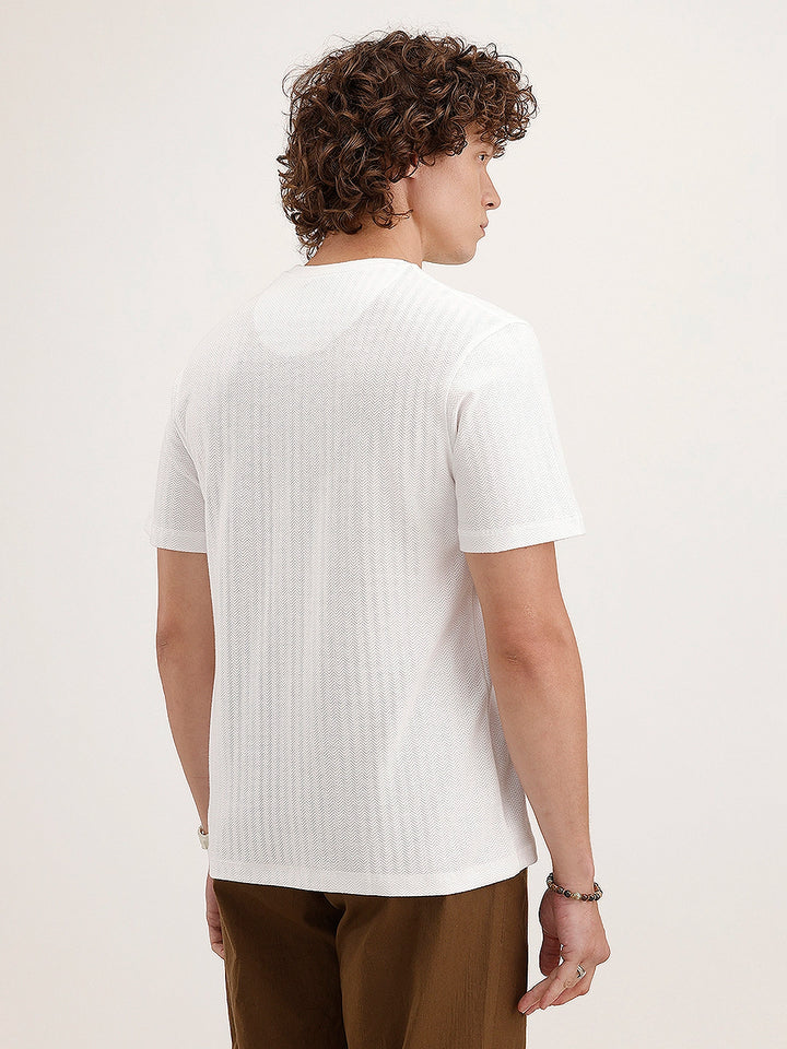 Textured Comfort Fit T-Shirt | White