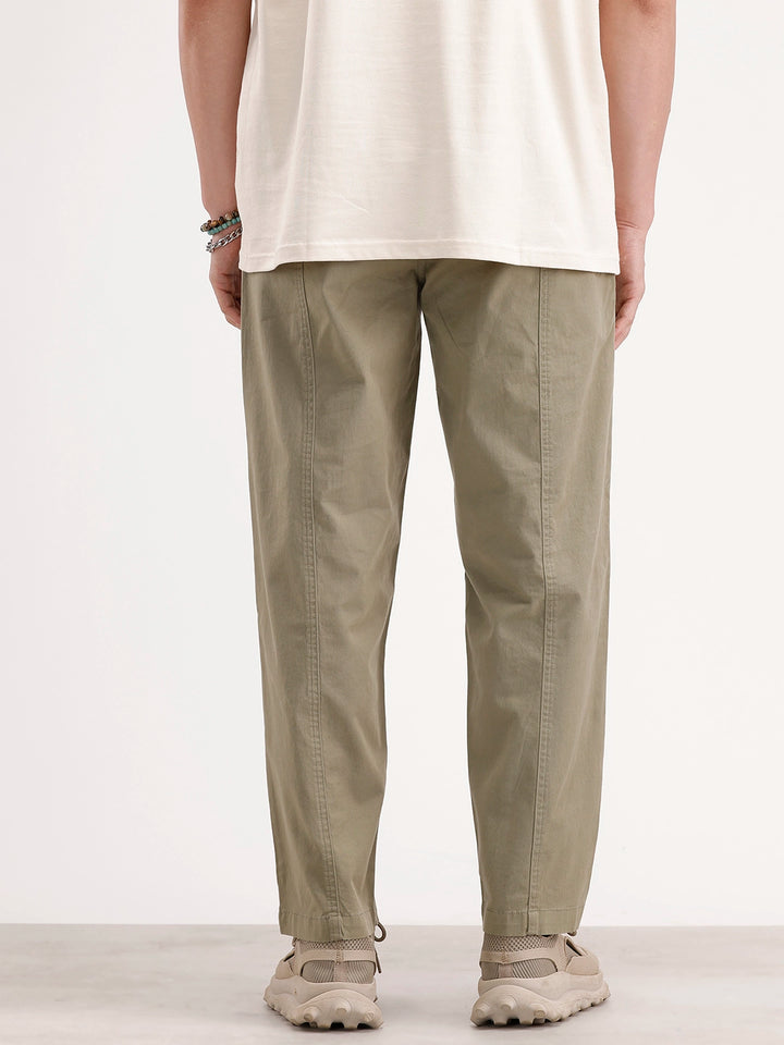 Loose Fit Cut & Sew Trouser | Olive