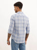 Regular Fit Checkered Shirt | Light Blue